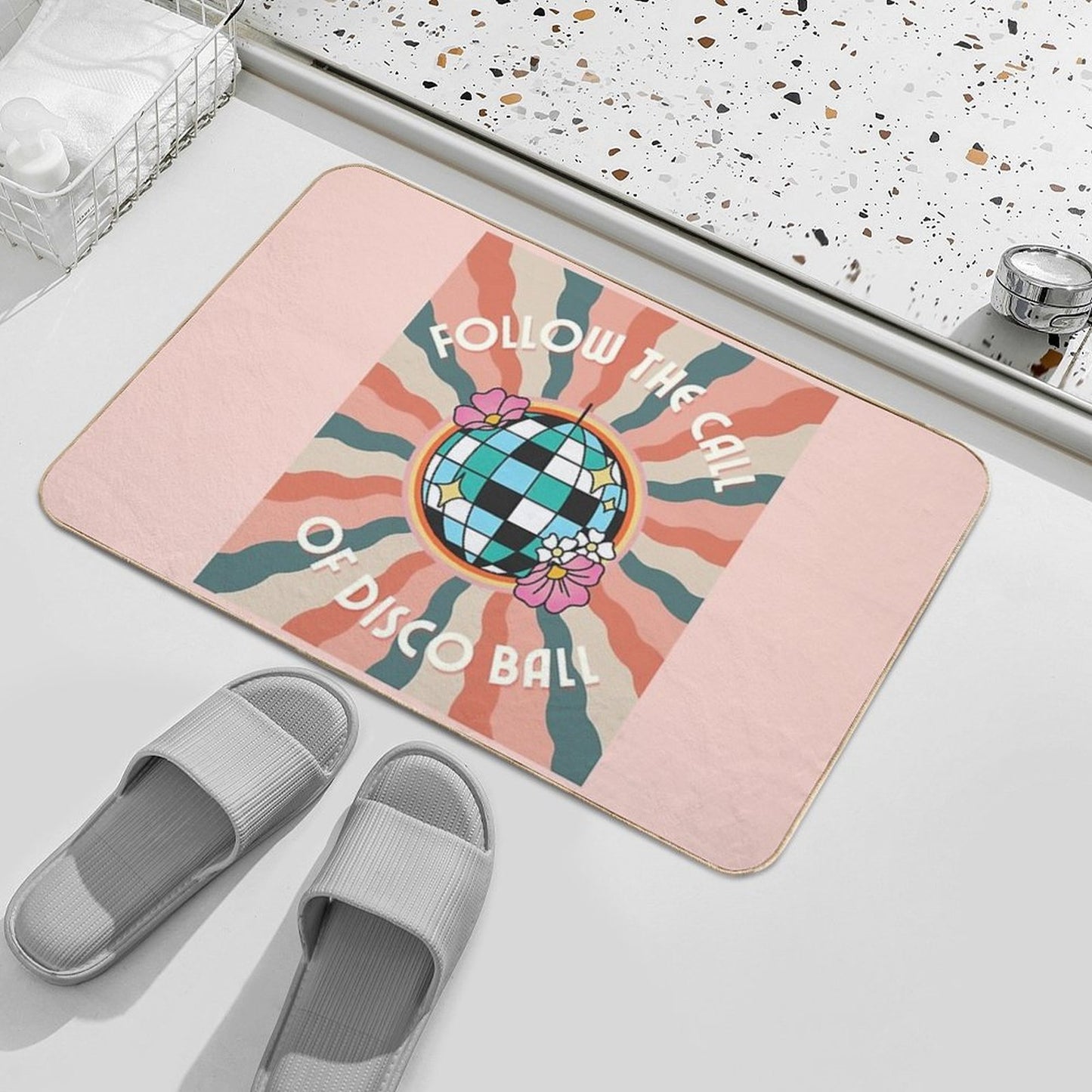 Fallow The Call Of Disco Ball For Retro Disco Lovers And 70s Groovy As A Retro Disco  Pet-Safe Bath Mat