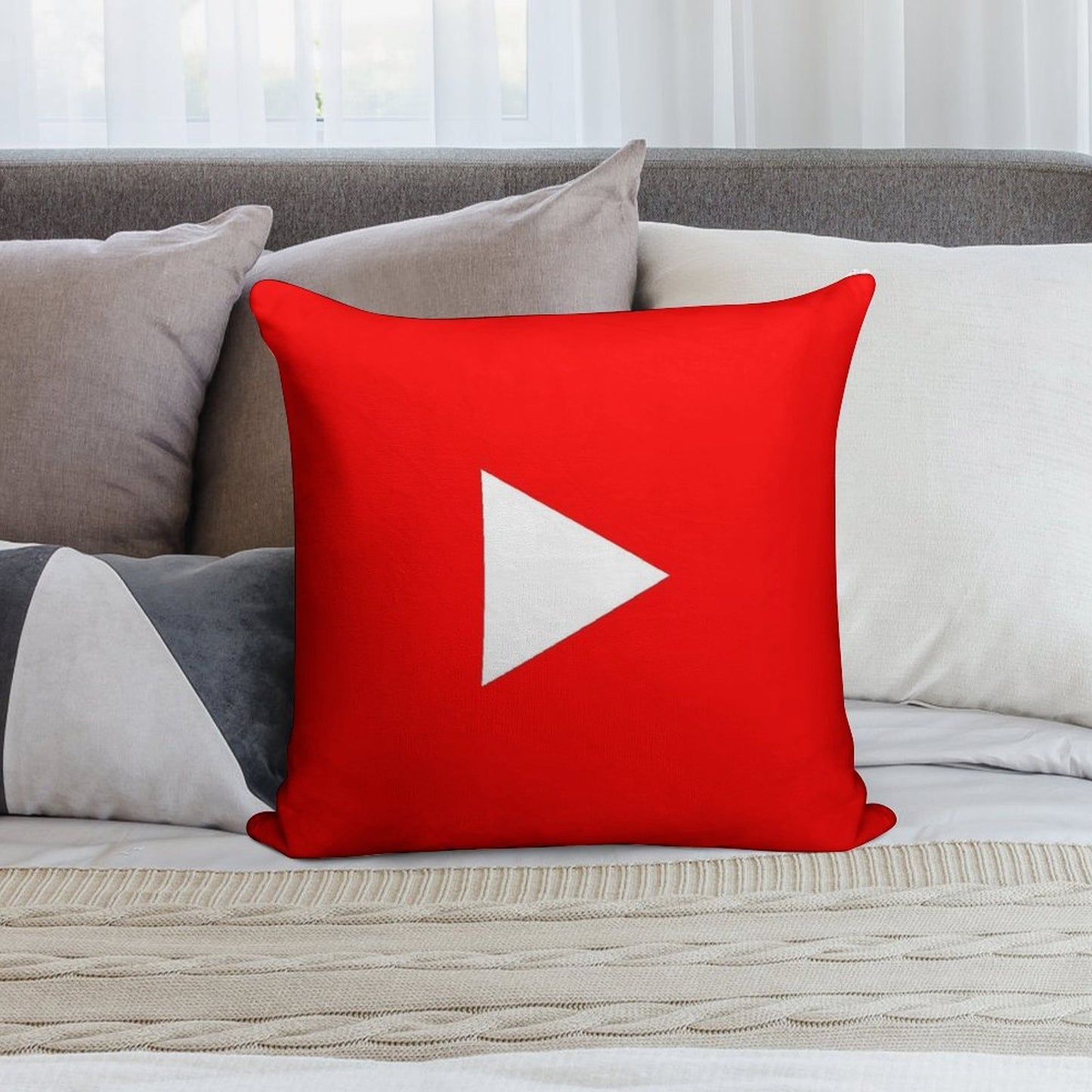 YouTube Pillow Soft Easy Maintenance Throw Pillow