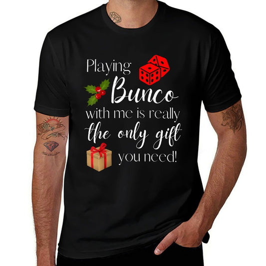 Funny Christmas Playing Bunco with Me Is Gift Bunco Prize  Oversized Silhouette T-Shirt
