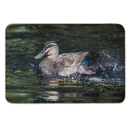 Pacific Duck in An Emerald Pond  Rapid-Drying Bath Mat