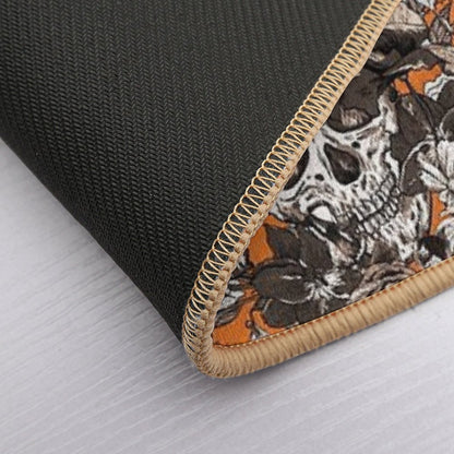 SKULLS ORANGE  Easy Maintenance Bath Mat