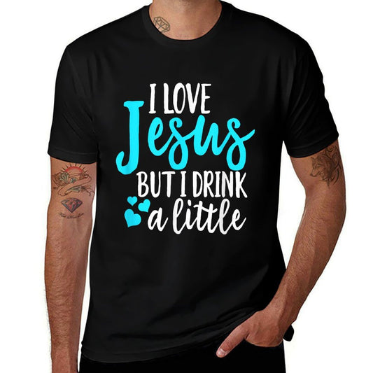 Funny I Love Jesus But I Drink A Little Christian Women  Heathered Texture T-Shirt