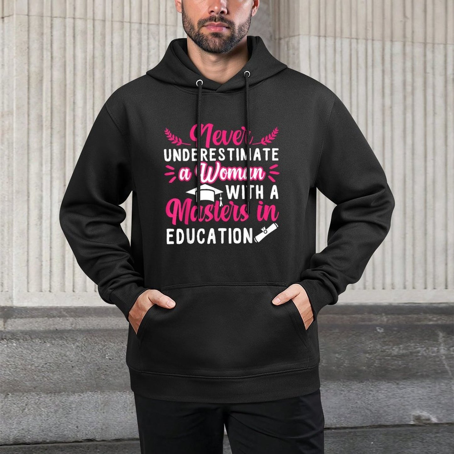 Masters Degree In Education Graduation Kangaroo Pocket Hoodie