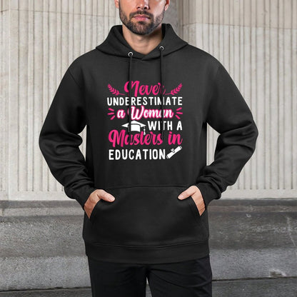 Masters Degree In Education Graduation Kangaroo Pocket Hoodie