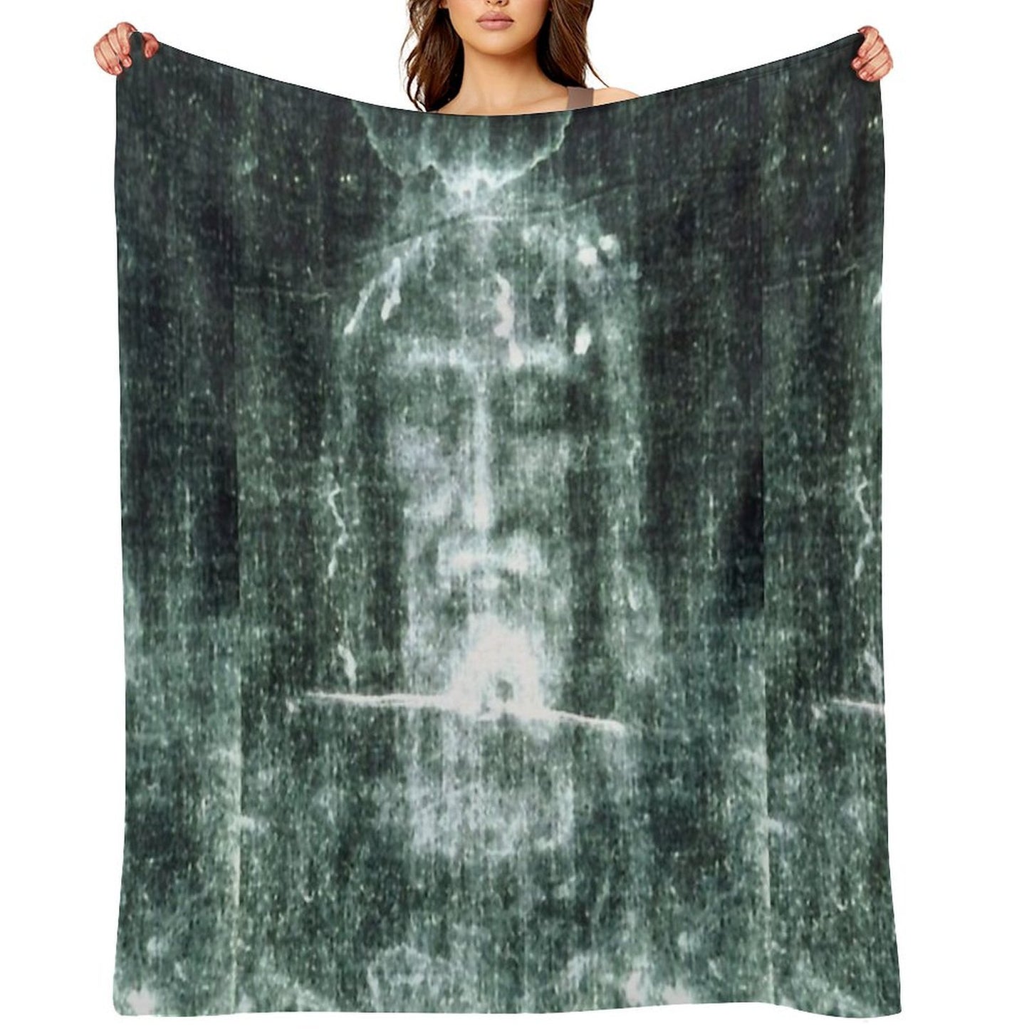 Holy Shroud of Turin Sustainable Throw Blanket