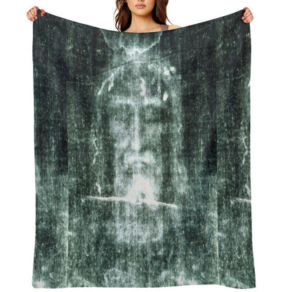 Holy Shroud of Turin Sustainable Throw Blanket