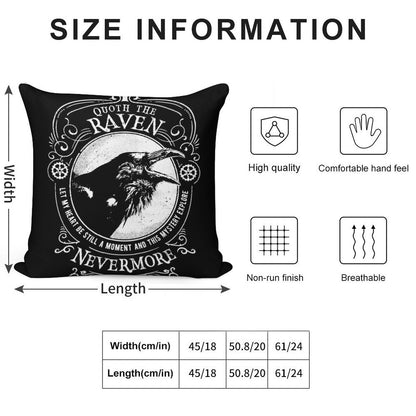 Nevermore - Quoth The Raven - The Raven by Edgar Allen Poe Soft Easy Maintenance Throw Pillow