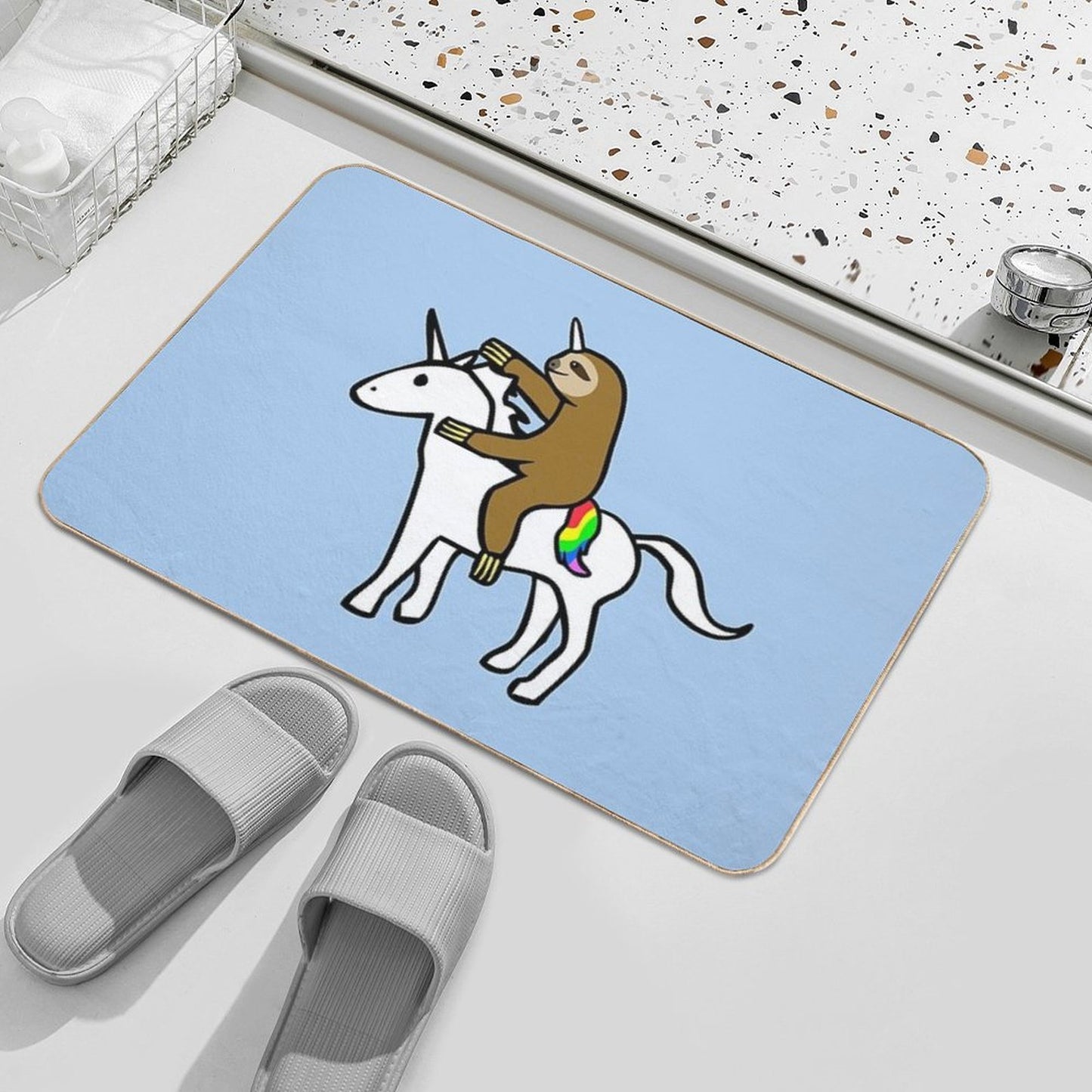 Slothicorn Riding Unicorn  Multi-Purpose Bath Mat