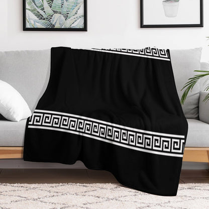 Greek Geometric Pattern Shrink-resistant Throw Blanket