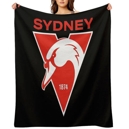 Sydney The Bloods Swans Haughty Swannies-Logo Plush Throw Blanket