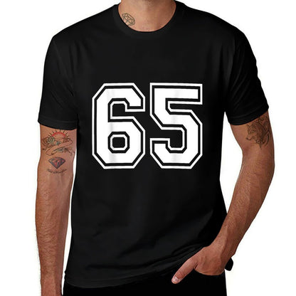 Number 65 Varsity Sports Team Jersey 65th Birthday 65 Years  Cotton T-Shirt