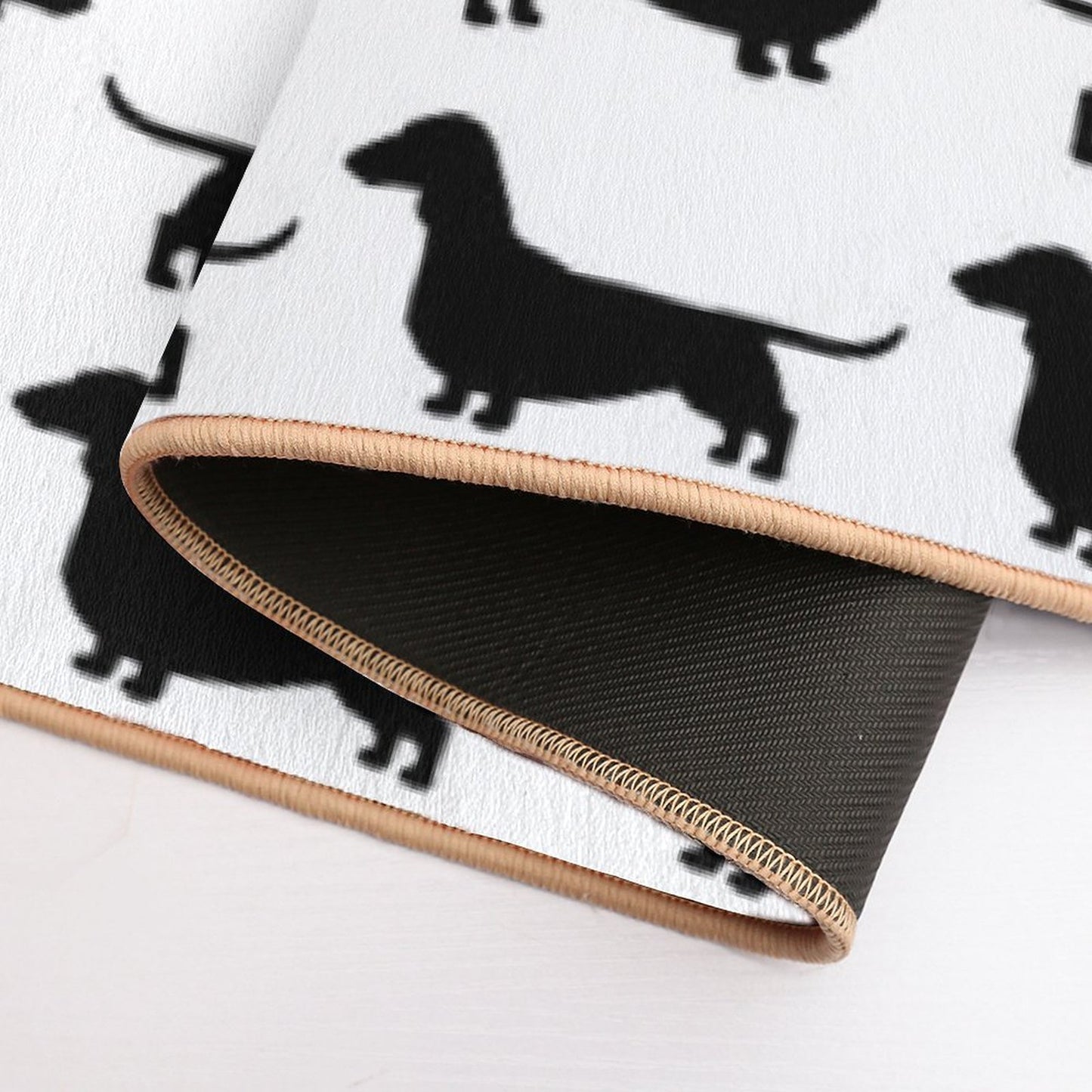 Dachshund Dog Silhouette(s)  Smooth Coated Wiener Dog  Fade-Resistant Bath Mat