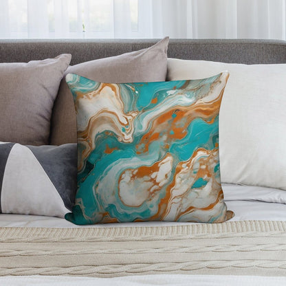 Turquoise Marble Texture With Light Earth Soft Gift Ready Throw Pillow