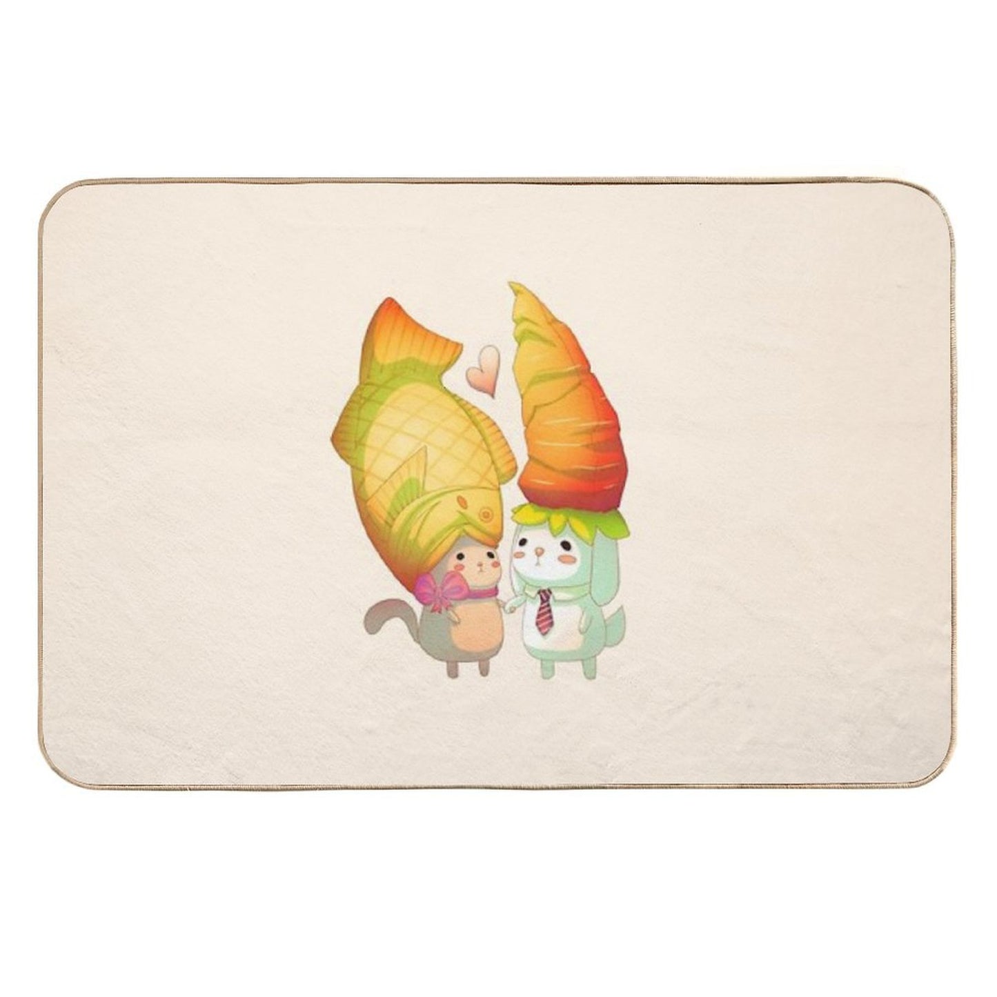 Taiyaki And Carrots  Eco-Friendly Bath Mat