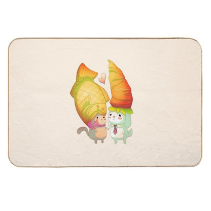 Taiyaki And Carrots  Eco-Friendly Bath Mat