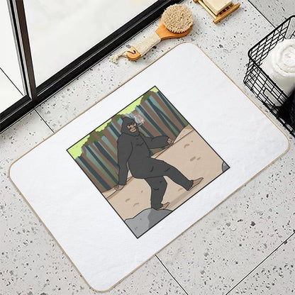 Big Foot Hand-Drawn 420 Art  Easy Maintenance Bath Mat