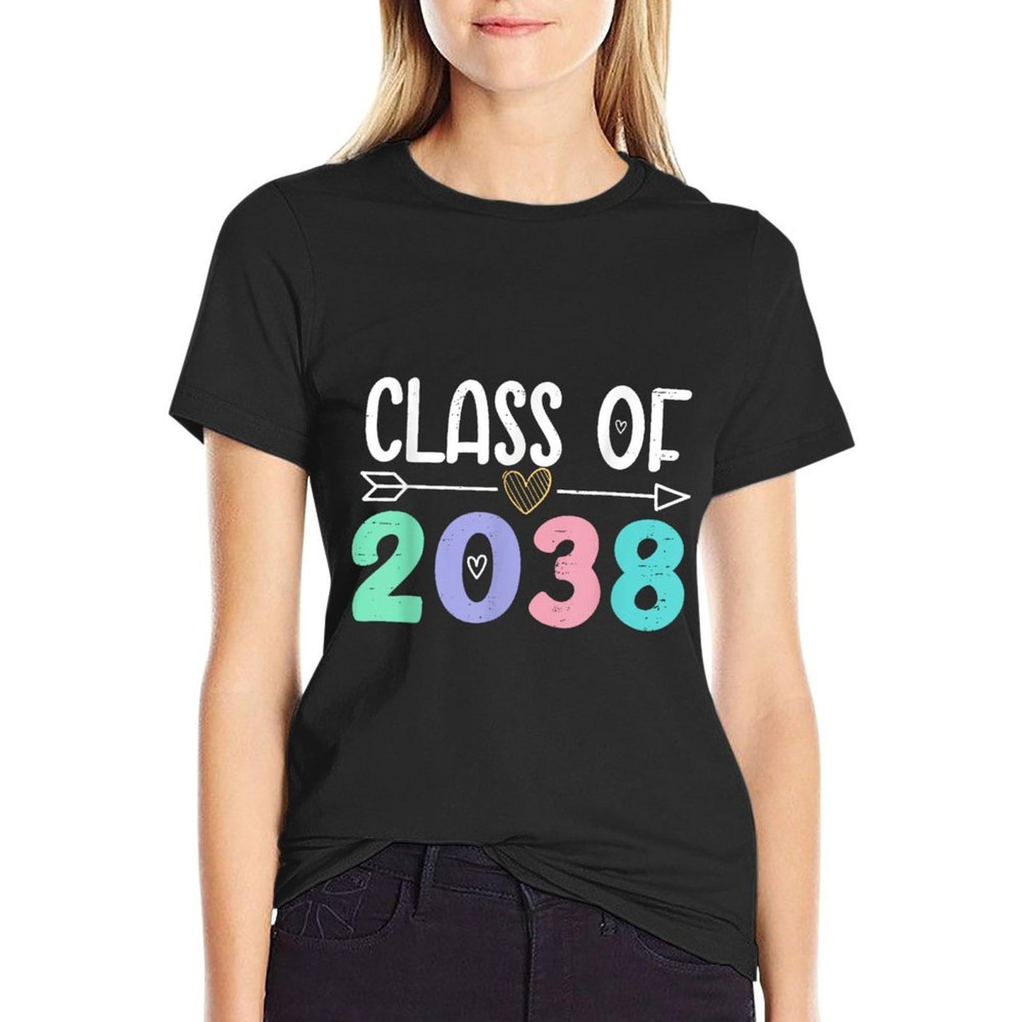 Class of 2038 Grow With Me Back To School Graduation  Tagless Design T-Shirt