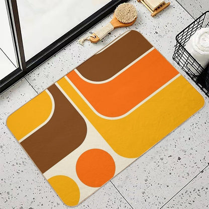 Retro Geometric Design 624  High-Traffic Bath Mat