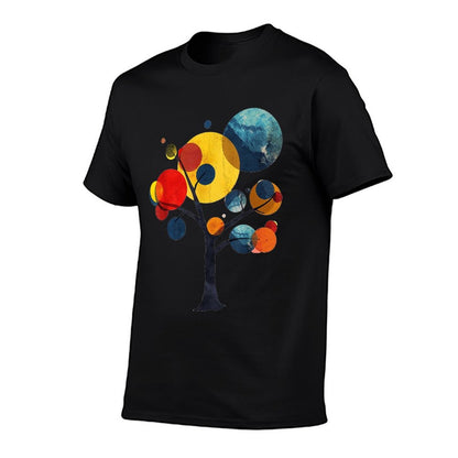 @rtY Geometric Tree Colorful Art Abstract Graphic Geometric, Small, White  Durable T-Shirt