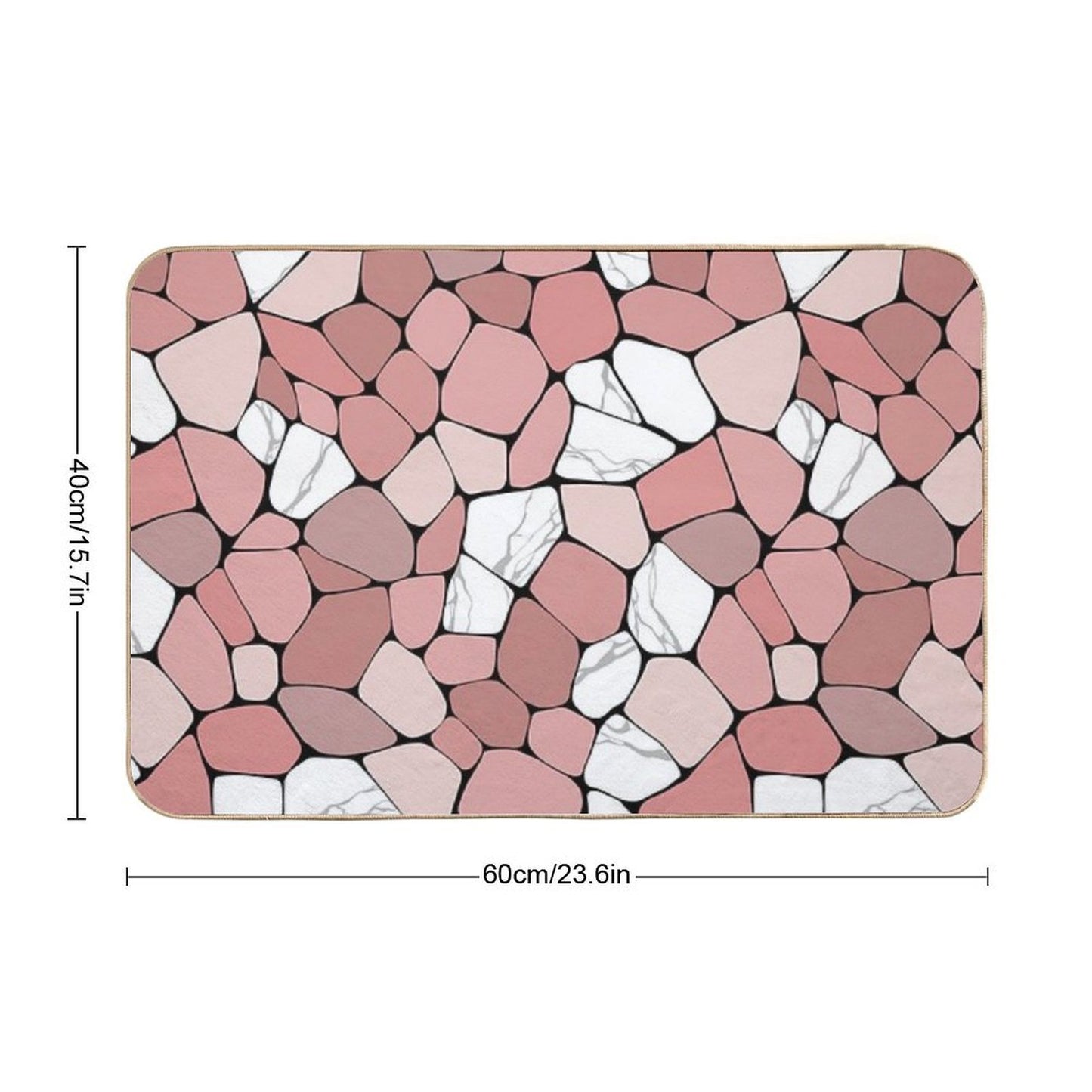 Pink Marble Pattern Background  Anti-Trip Bath Mat
