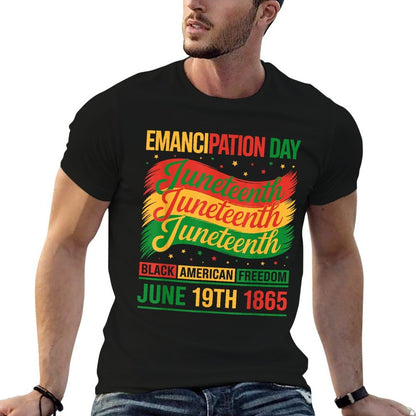 Black American Freedom 1865 Men Women Juneteenth  Easy-care T-Shirt