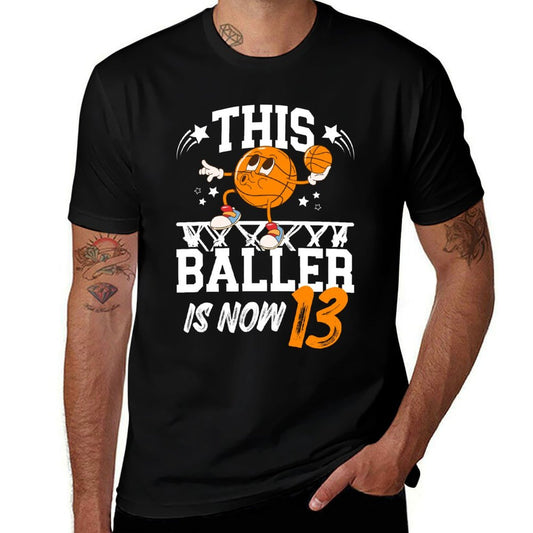 13th Basketball Birthday Thirteen Year Old Basketball Player  Graphic-printed T-Shirt