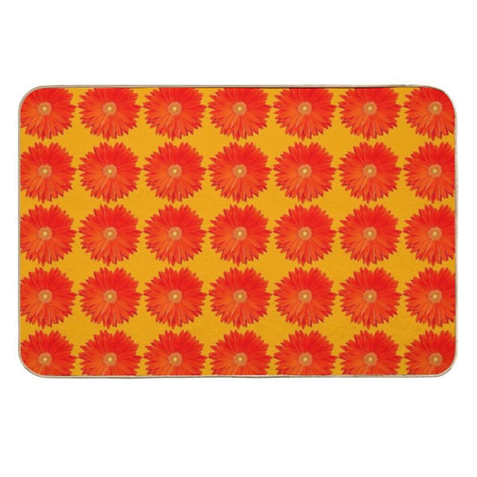 Orange Gebera Flower  Dirt-Trapping Bath Mat