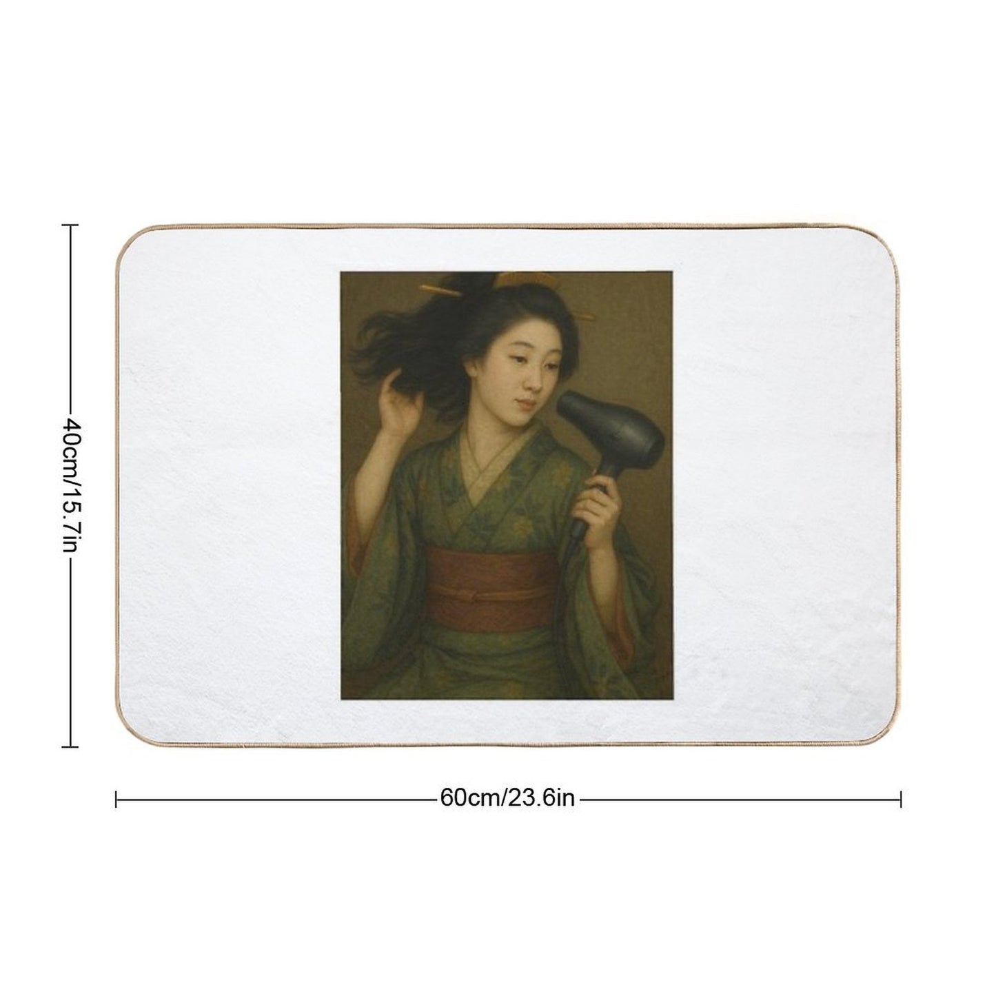 Geisha Girl – Edo Elegance Meets Modern Blowout  Pet-Safe Bath Mat