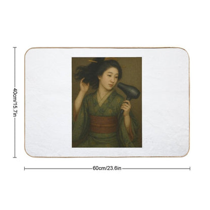 Geisha Girl – Edo Elegance Meets Modern Blowout  Pet-Safe Bath Mat