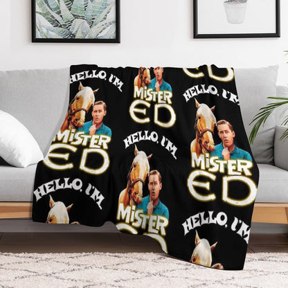 Hello I'm Mister Ed And Wilbur Post Talking Horse Tribute Eco-conscious Throw Blanket