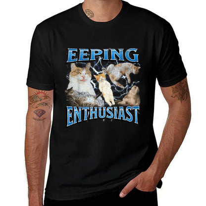 Eeping Enthusiast Funny Eepy Cat Meme Bootleg Graphic  Relaxed-fit T-Shirt