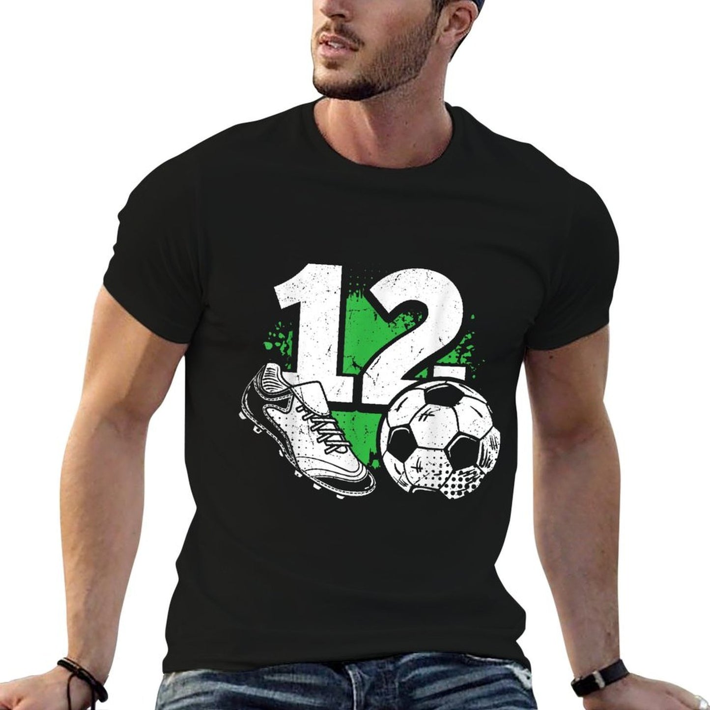 12th Birthday Boy Soccer Player Football 12 Years Old  Polyester Blend T-Shirt