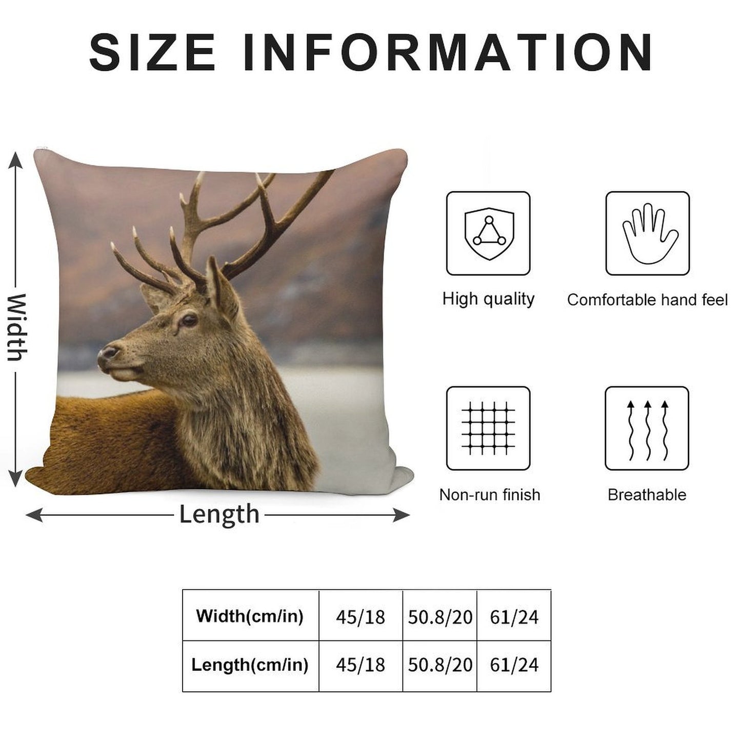 Autumnal Stag Soft Warmth Comfort Throw Pillow