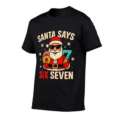 Santa Says Six Seven Funny 67 Meme Christmas Boys Men Women  Polyester Blend T-Shirt