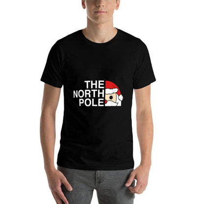 Funny Santa Face Christmas Parody The North Pole  Wrinkle-resistant T-Shirt