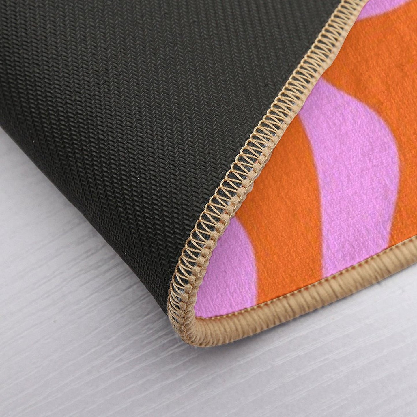 Retro Liquid Swirl Abstract Pattern Square in Hot Pink And Red-Orange  Multi-Purpose Bath Mat