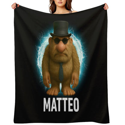 Matteo Italian Brainrot Meme Mateo Brainrot Mateooo Matteooo Versatility Throw Blanket