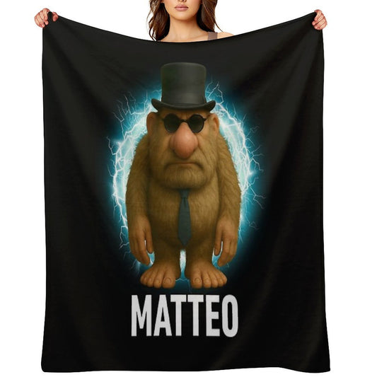 Matteo Italian Brainrot Meme Mateo Brainrot Mateooo Matteooo Versatility Throw Blanket