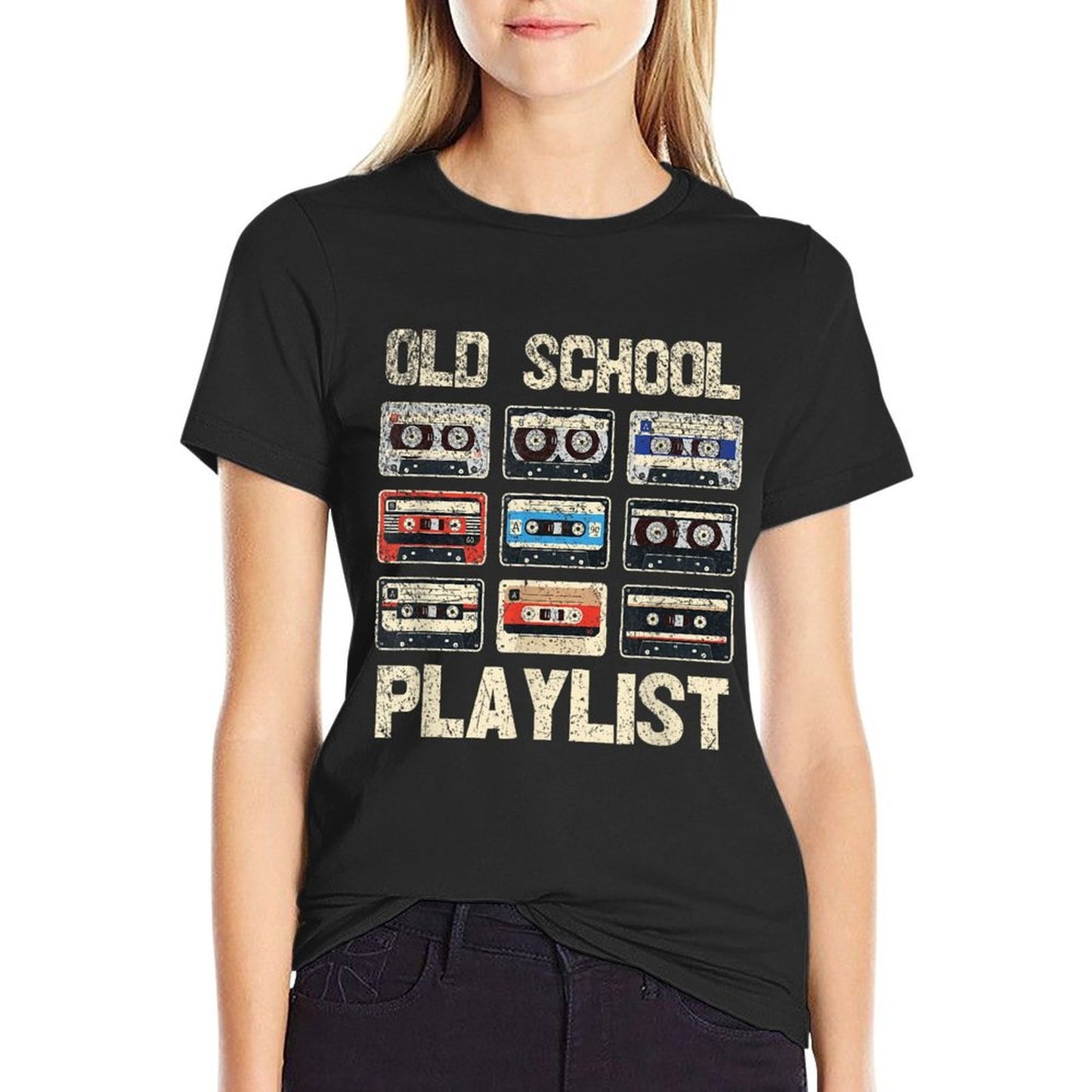 Cassette Tape - Retro 80s Old School Playlist Music  Polyester Blend T-Shirt