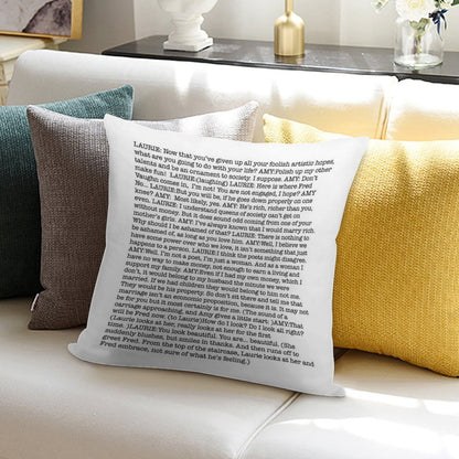 Amy March's Economic Proposition Speech Soft Hidden Zipper Throw Pillow