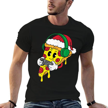 Christmas Gamer Pizza Video Gaming Men Boys Kidsn Youth  Quick-drying T-Shirt