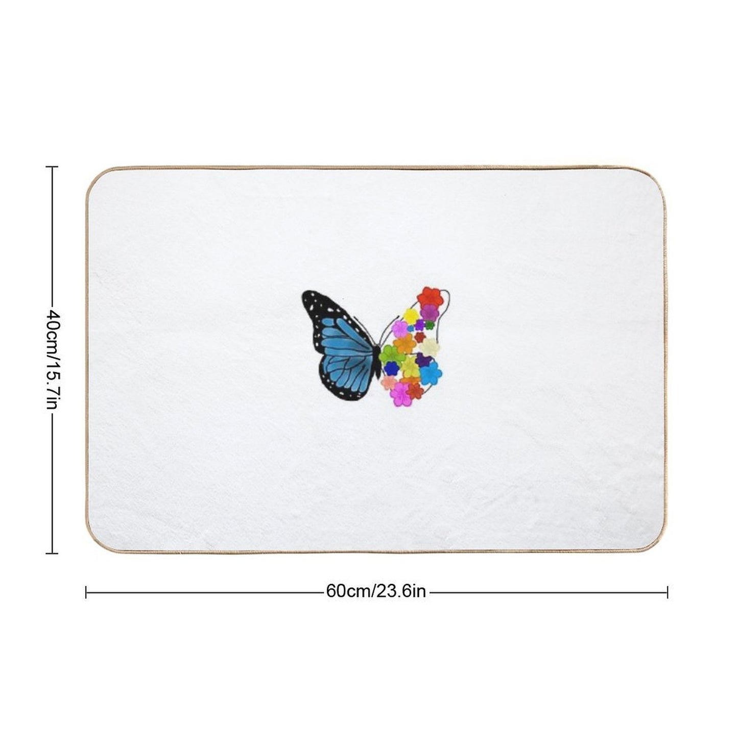 Floral Butterfly  Absorbent Bath Mat