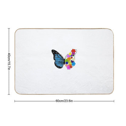 Floral Butterfly  Absorbent Bath Mat