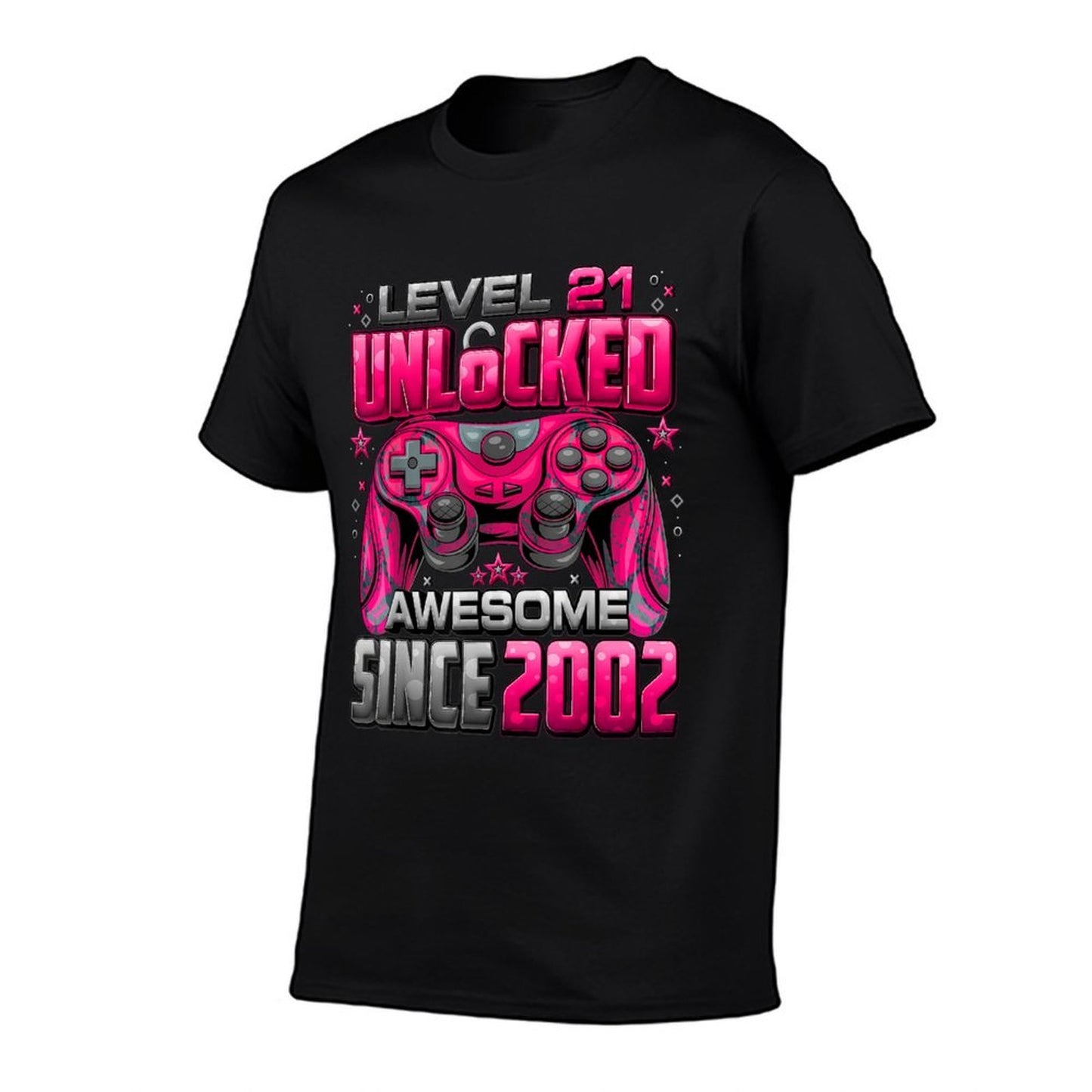 Level 21 Unlocked Awesome Since 2002 21st Birthday Gaming  Eco-friendly Material T-Shirt