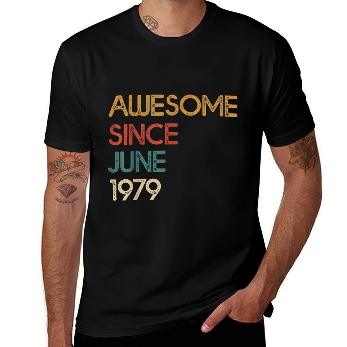 Awesome Since June 1979 - Vintage 40th Birthday Gift  Trendy Pattern T-Shirt