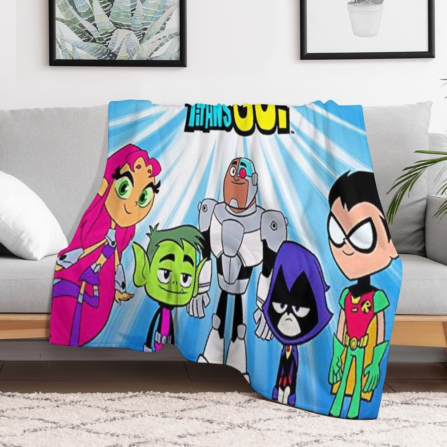 Teen Titans Go Characters Birthday Family Shirts, Teen Titans Go Games Birthday Family Shirt, Birthday Kids Velvety-soft Throw Blanket