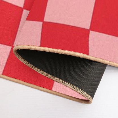 Hand Drawn Checkerboard Pattern (redpink)  Pet-Safe Bath Mat