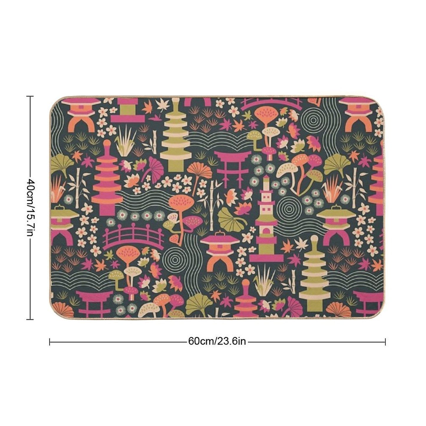 Zen Garden Based on The Japanese Tea Garden in Golden Gate Park  Absorbent Bath Mat