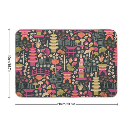 Zen Garden Based on The Japanese Tea Garden in Golden Gate Park  Absorbent Bath Mat