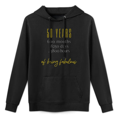 50 Years of Being Fabulous  Happy 50th Birthday Premium Medium-Weight Fabric Hoodie